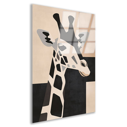 Minimalistische Giraffe in Monochrome Tinten acrylglas