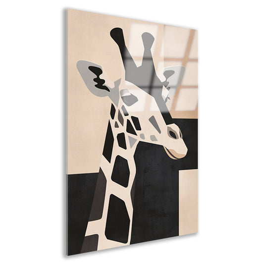 Minimalistische Giraffe in Monochrome Tinten acrylglas