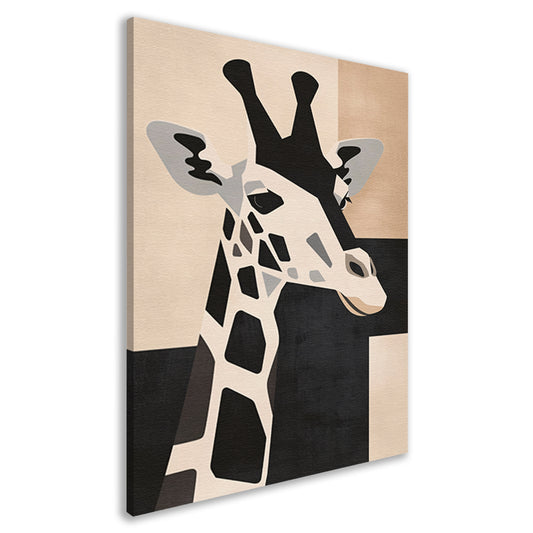Minimalistische Giraffe in Monochrome Tinten canvas