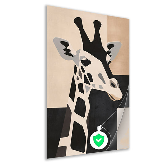 Minimalistische Giraffe in Monochrome Tinten poster