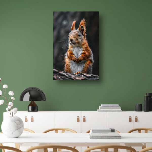 Close-up van Nieuwsgierige Eekhoorn in Bos canvas