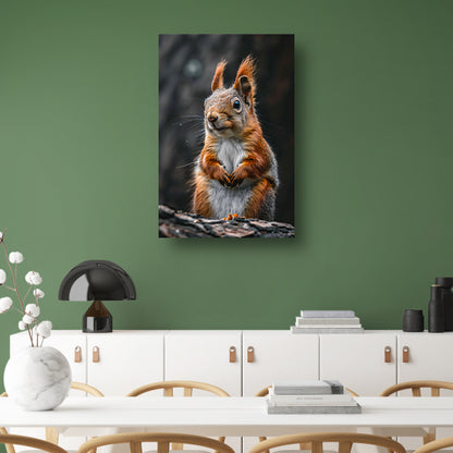 Close-up van Nieuwsgierige Eekhoorn in Bos canvas