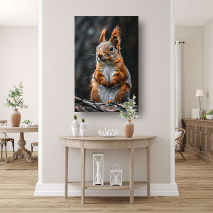 Close-up van Nieuwsgierige Eekhoorn in Bos canvas