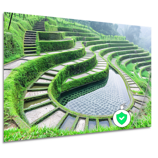 Symmetrische Trappen en Reflecterend Water poster