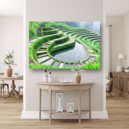 Symmetrische Trappen en Reflecterend Water canvas