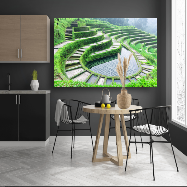 Symmetrische Trappen en Reflecterend Water canvas
