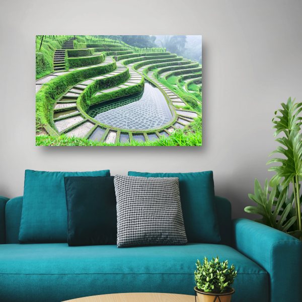 Symmetrische Trappen en Reflecterend Water canvas