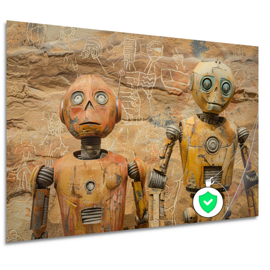 Robots Tegenover Oude Rotstekeningen poster