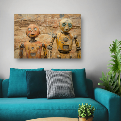 Robots Tegenover Oude Rotstekeningen poster