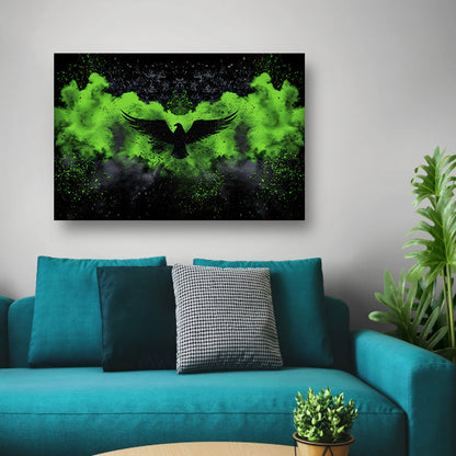 Abstract schilderij van adelaar in verfexplosie poster