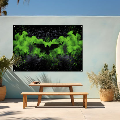 Abstract schilderij van adelaar in verfexplosie tuinposter
