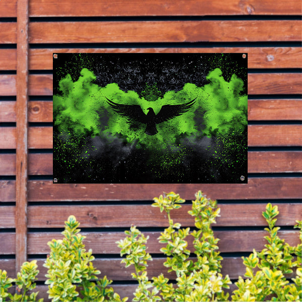Abstract schilderij van adelaar in verfexplosie tuinposter