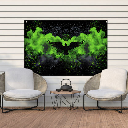 Abstract schilderij van adelaar in verfexplosie tuinposter