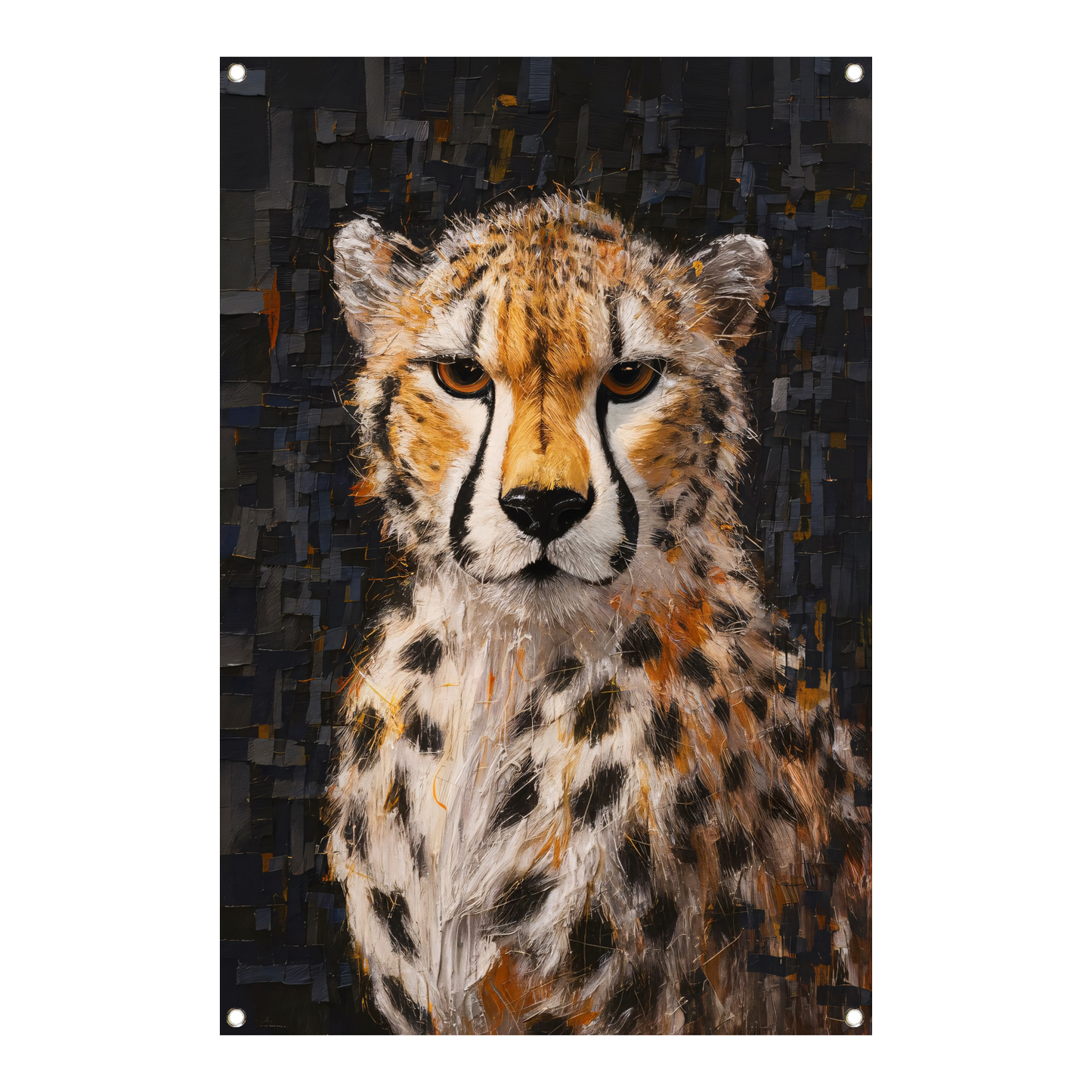 Moderne Kunst Cheetah met Intense Blik tuinposter