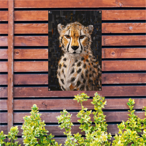 Moderne Kunst Cheetah met Intense Blik tuinposter