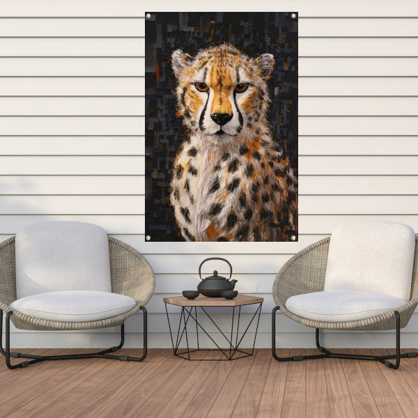 Moderne Kunst Cheetah met Intense Blik tuinposter