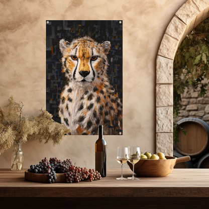 Moderne Kunst Cheetah met Intense Blik tuinposter