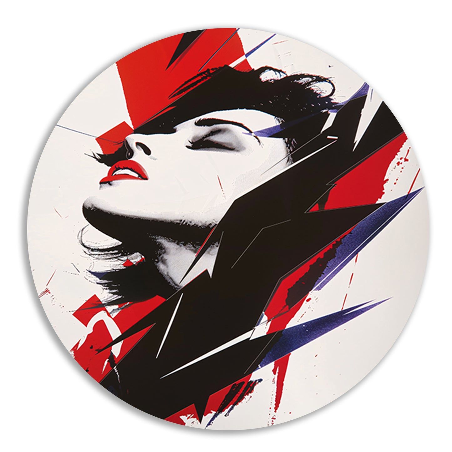 Abstract modern portret van een vrouw aluminium muurcirkel