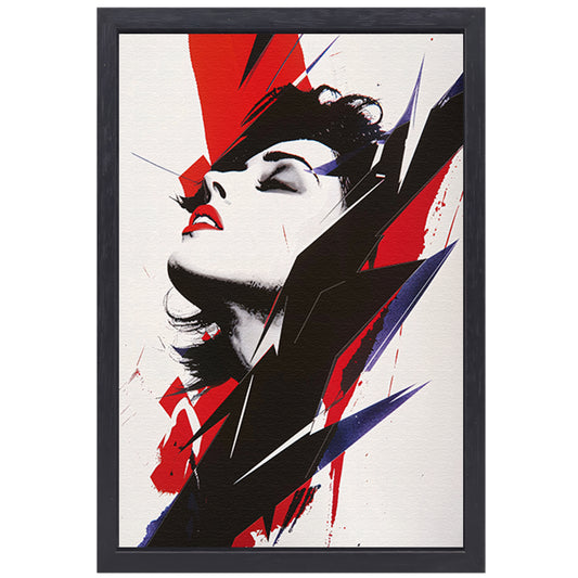 Abstract modern portret van een vrouw canvas met baklijst