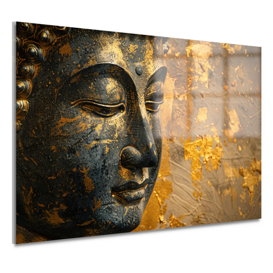 Boeddha Portret met Vergulde Versieringen acrylglas
