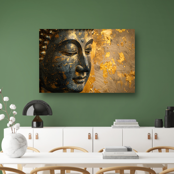 Boeddha Portret met Vergulde Versieringen acrylglas