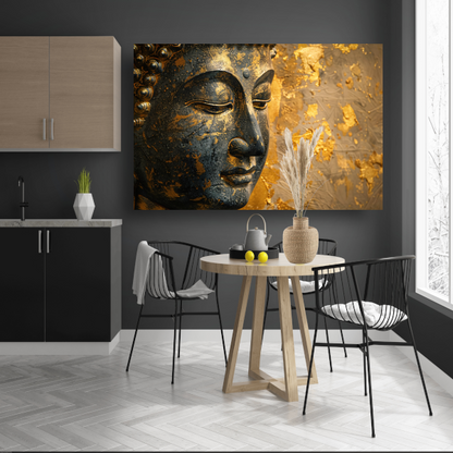 Boeddha Portret met Vergulde Versieringen acrylglas