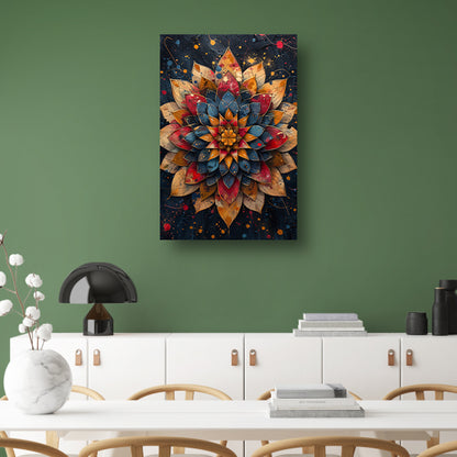 Abstract Bloem in Explosie van Kleuren poster