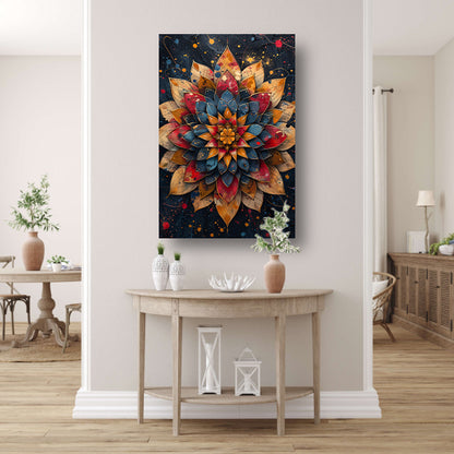 Abstract Bloem in Explosie van Kleuren poster