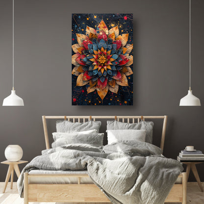 Abstract Bloem in Explosie van Kleuren canvas