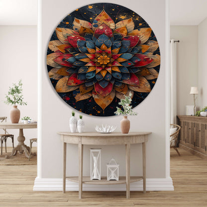 Abstract Bloem in Explosie van Kleuren forex muurcirkel