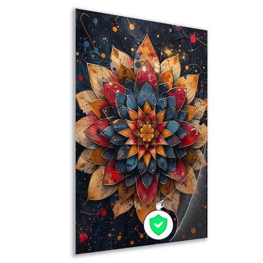 Abstract Bloem in Explosie van Kleuren poster