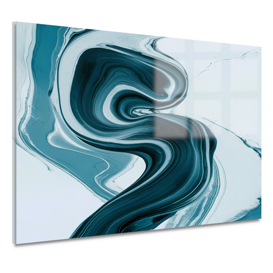 Dynamische Turquoise en Blauwe Swirl Abstract acrylglas