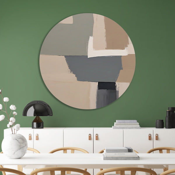 Abstracte Minimalistische Geometrische Monochrome Kunst aluminium muurcirkel