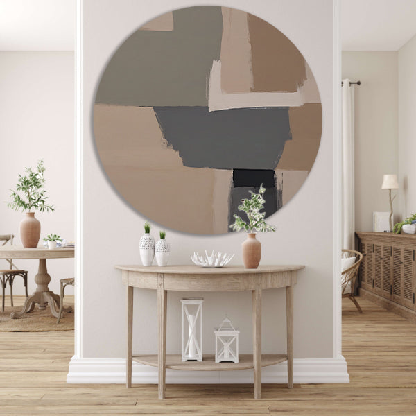 Abstracte Minimalistische Geometrische Monochrome Kunst aluminium muurcirkel