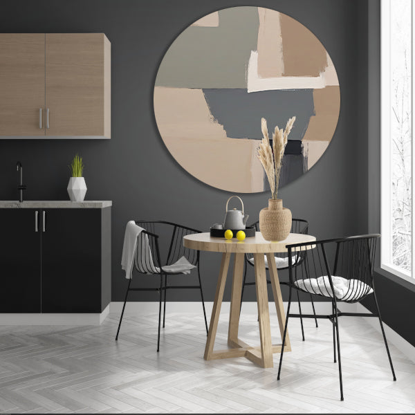 Abstracte Minimalistische Geometrische Monochrome Kunst aluminium muurcirkel