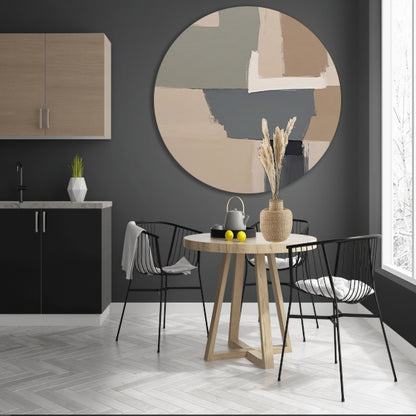 Abstracte Minimalistische Geometrische Monochrome Kunst aluminium muurcirkel