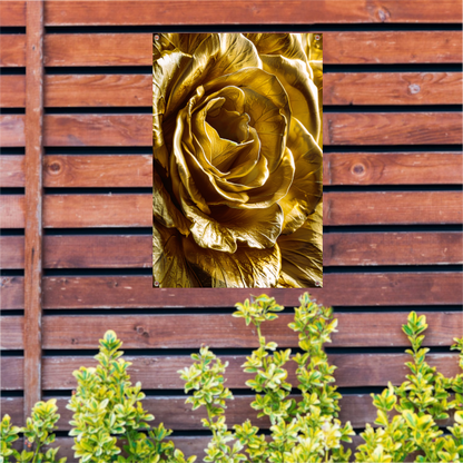 Gouden Gloed van Gedetailleerde Bloemblaadjes tuinposter