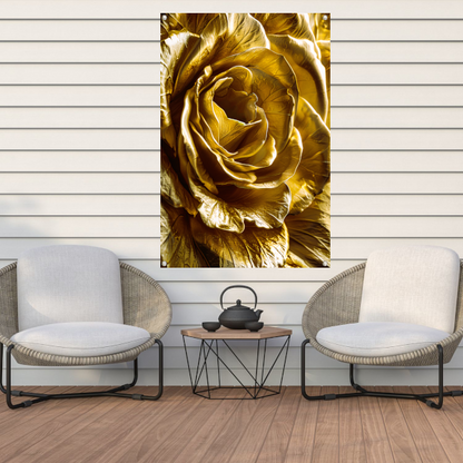 Gouden Gloed van Gedetailleerde Bloemblaadjes tuinposter