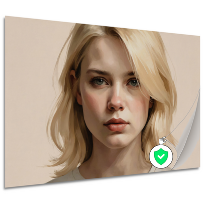Jonge Vrouw in Gedachte - Moderne Kunst poster