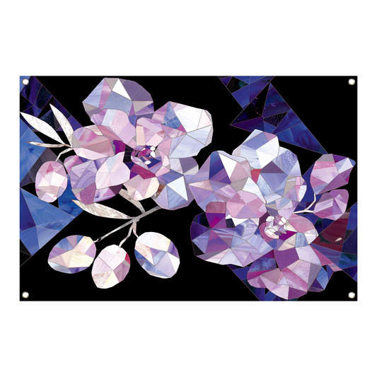 Minimalistische Abstracte Paarse Bloemen tuinposter