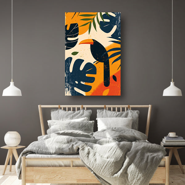 Modern Toucan in Tropisch Paradijs canvas