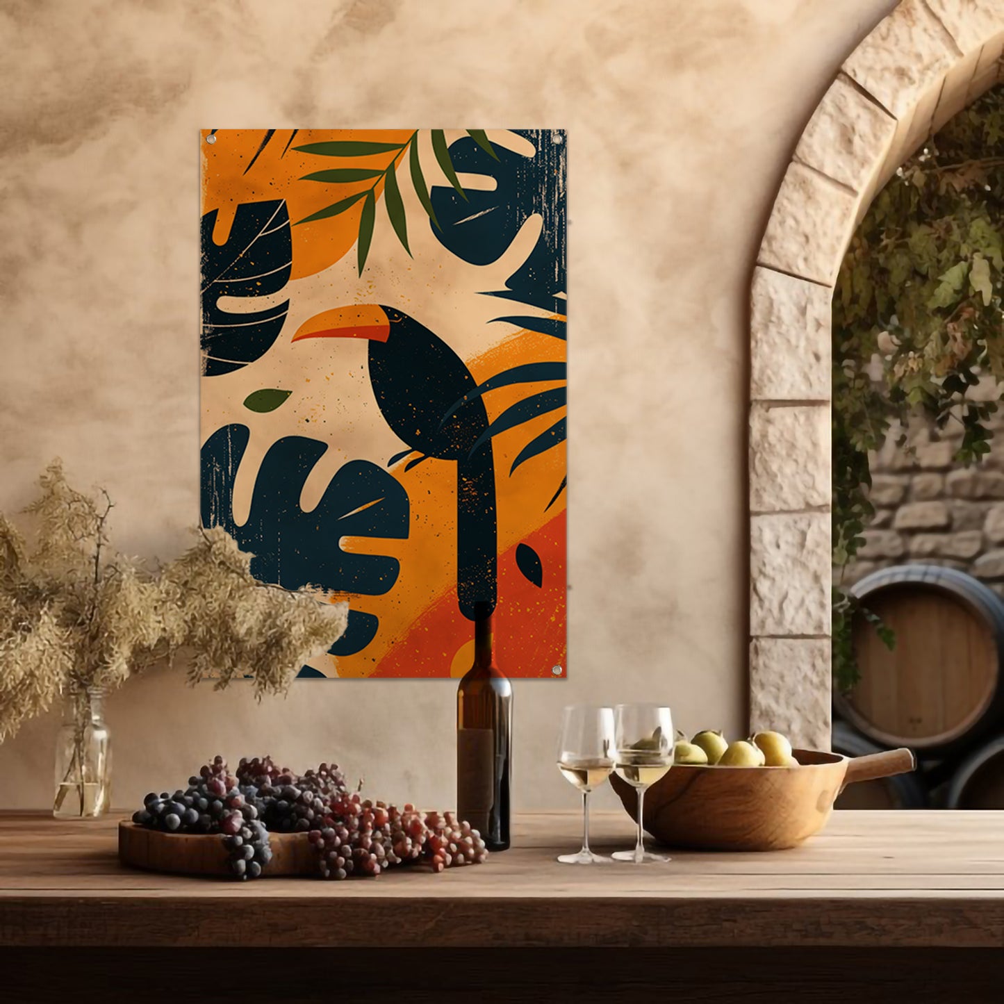 Modern Toucan in Tropisch Paradijs tuinposter