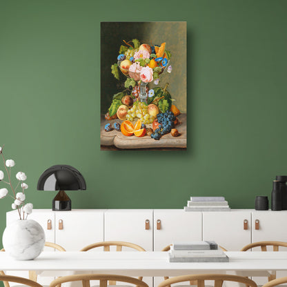 Groot stilleven met bloemen en fruit - Johann Georg Seitz poster