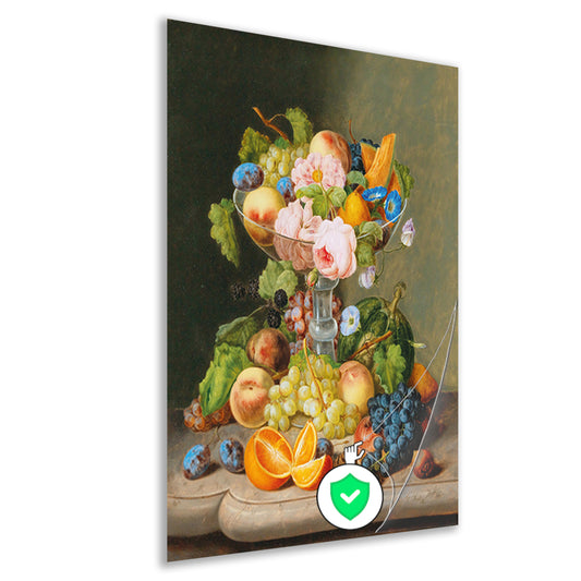 Groot stilleven met bloemen en fruit - Johann Georg Seitz poster