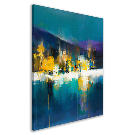 Abstracte digitale kunst van kleurrijk landschap canvas