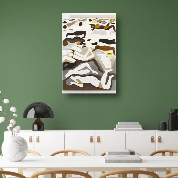 Abstracte zwemmers in kleurrijk tafereel poster