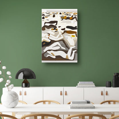 Abstracte zwemmers in kleurrijk tafereel poster