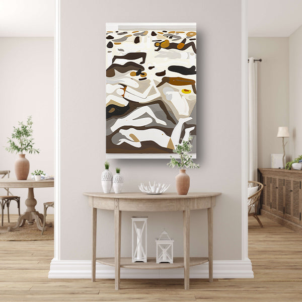 Abstracte zwemmers in kleurrijk tafereel poster