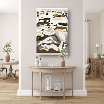 Abstracte zwemmers in kleurrijk tafereel poster