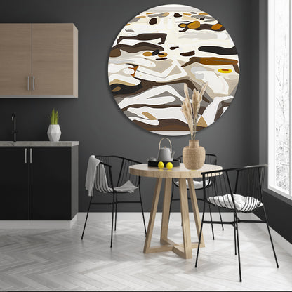 Abstracte zwemmers in kleurrijk tafereel aluminium muurcirkel